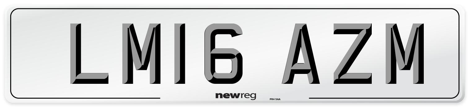 LM16 AZM Number Plate from New Reg